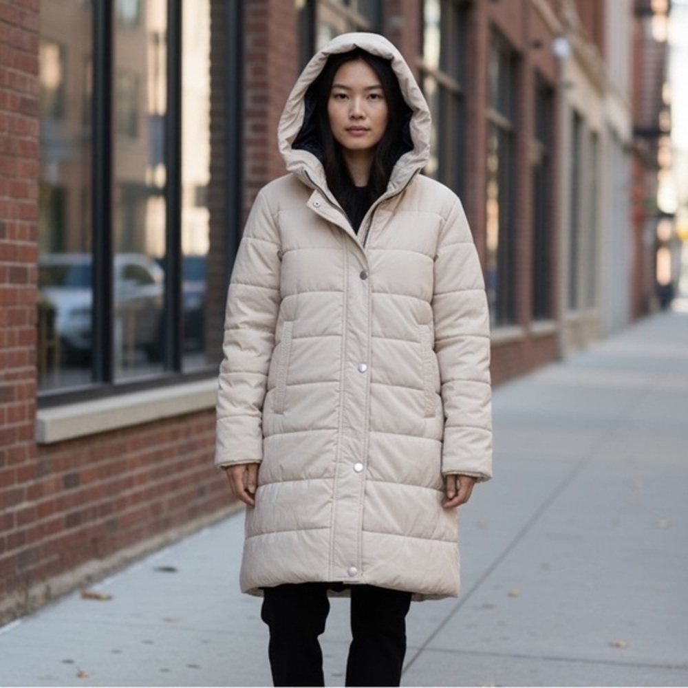 NWT Nasty Gal Quilted Longline Maxi Hooded Coat